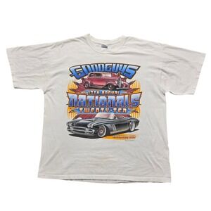 Goodguys T-Shirt Mens XL White Good 2010 Nationals Hot Rod Graphic Tee